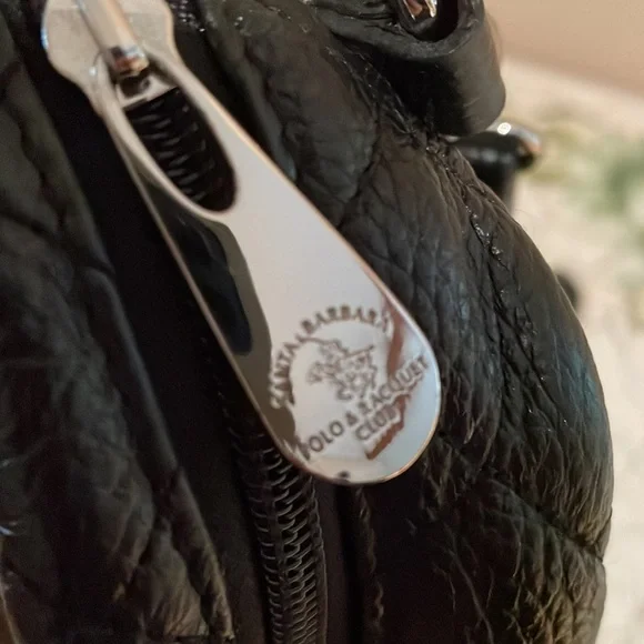 SANTA BARBARA Polo & Racquet Club Genuine Leather Quilted Crossbody Bag - Picture 5 of 6